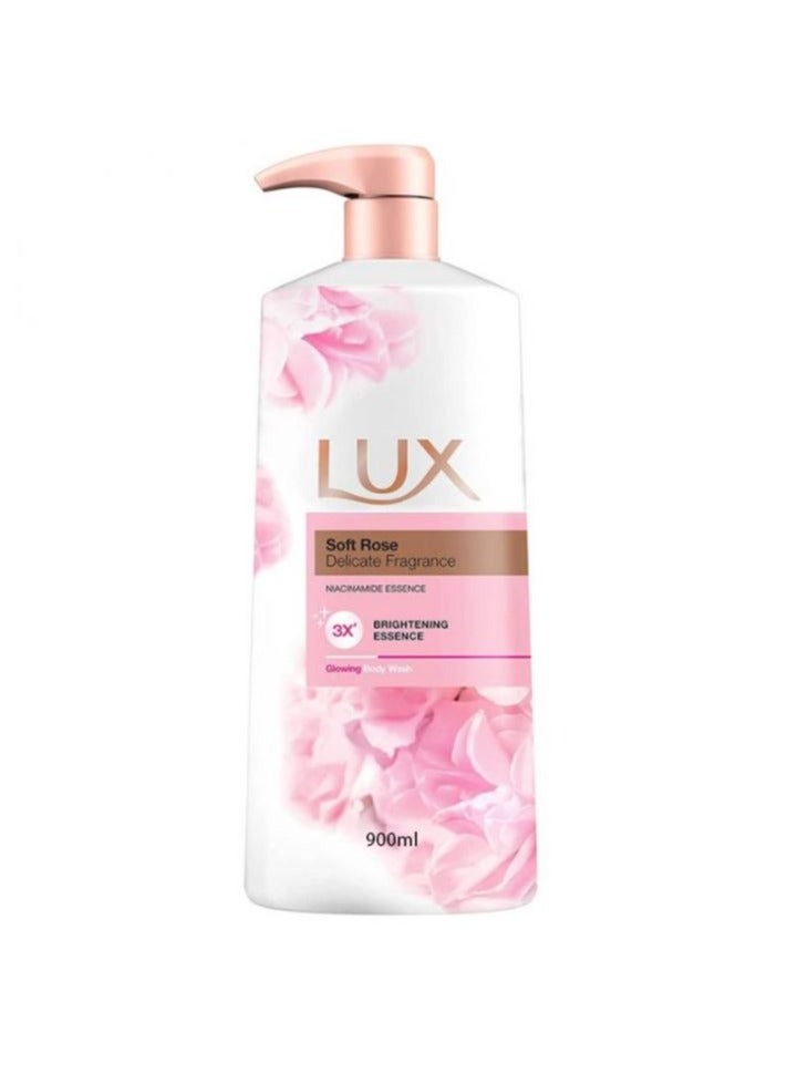 Lux Soft Rose Delicate Fragrance Niacinamide Essence Glowing Body Wash 900ml - Image 2