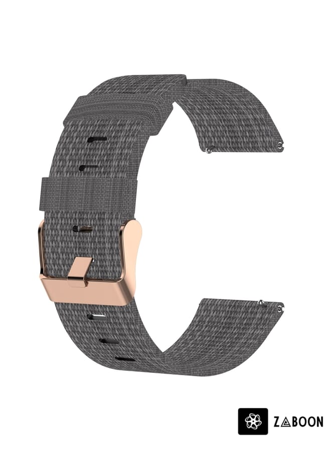 Zaboon Watch Band For Garmin Venu 2 Plus 20mm Nylon Woven (Dark Grey) - Image 2