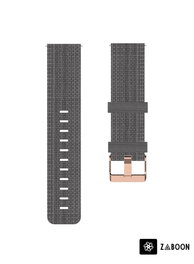 Zaboon Watch Band For Garmin Venu 2 Plus 20mm Nylon Woven (Dark Grey) - Image 3