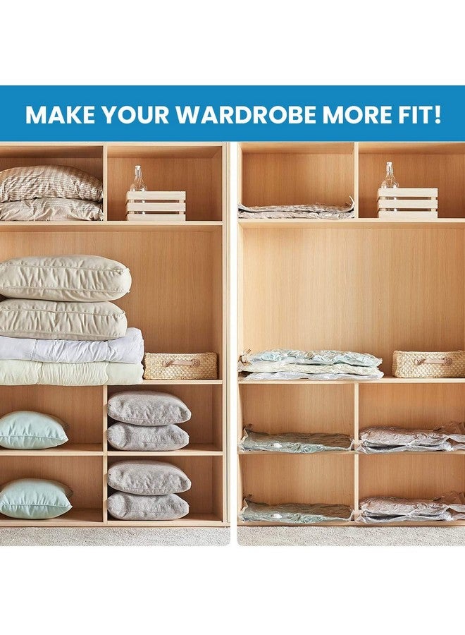 RYLAN Space Saver (Pack of 5) Reusable Vacuum Storage Ziplock Compression Sealer Bags for Travel clothes and home Blankets, Quilts with hand Pump (2 Small + 2 Medium + 1 Large + Hand Pump). - Image 4