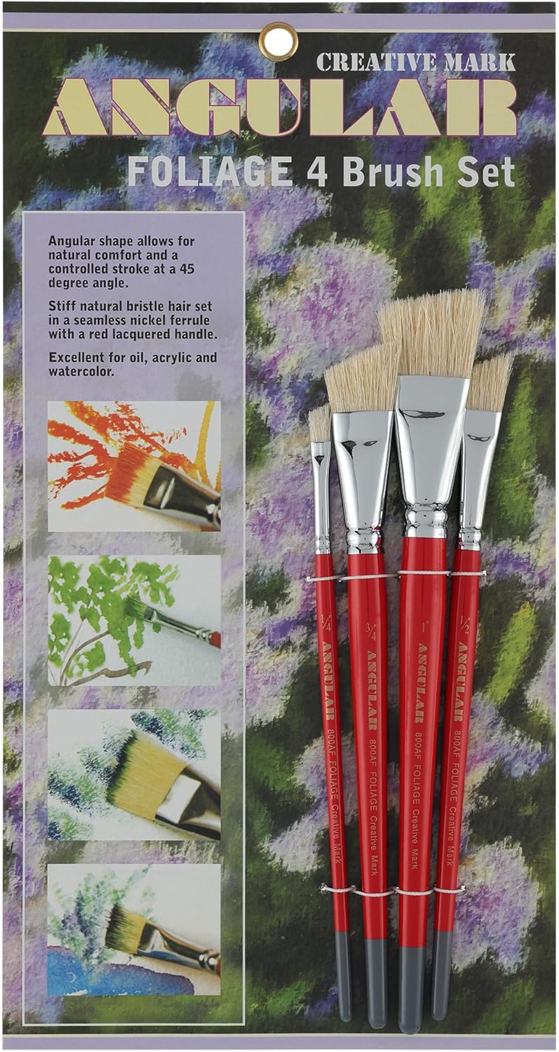 Creative Mark 800AF Foliage Angular Watercolor Brush Set of 4 - Image 2