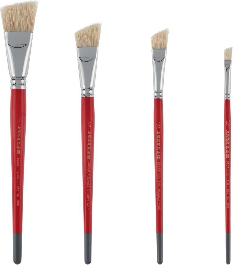 Creative Mark 800AF Foliage Angular Watercolor Brush Set of 4 - Image 1