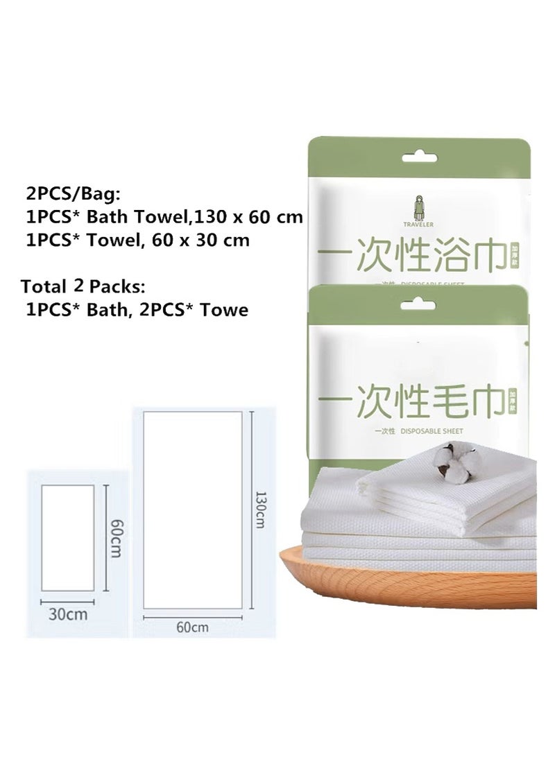 Disposable Bath Towel Set, 1 large shower towel and 2 disposable towels, conveniently individually wrapped.  - Image 4