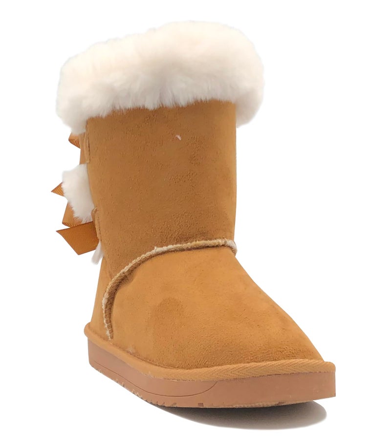 REDVOLUTION New Kids Classic Snow Boots Faux Fur Midcalf Outdoor Boots (Big Kid) (410 camel, size 5) - Image 2