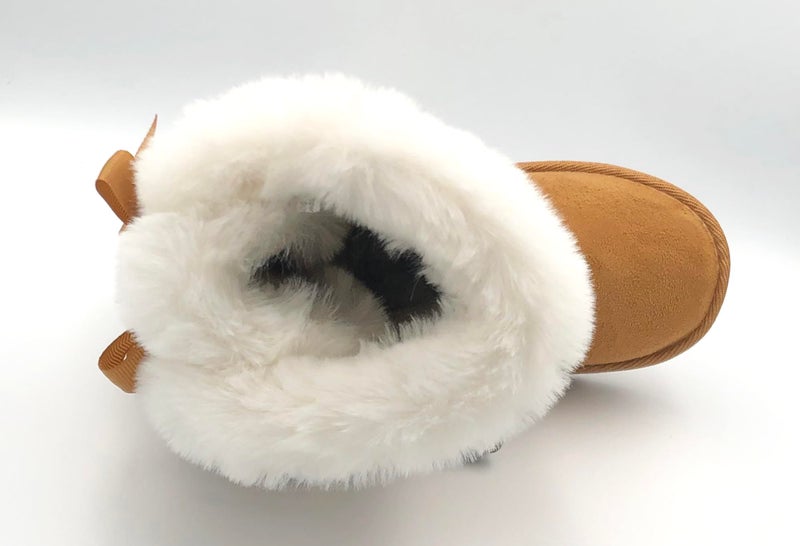 REDVOLUTION New Kids Classic Snow Boots Faux Fur Midcalf Outdoor Boots (Big Kid) (410 camel, size 5) - Image 5
