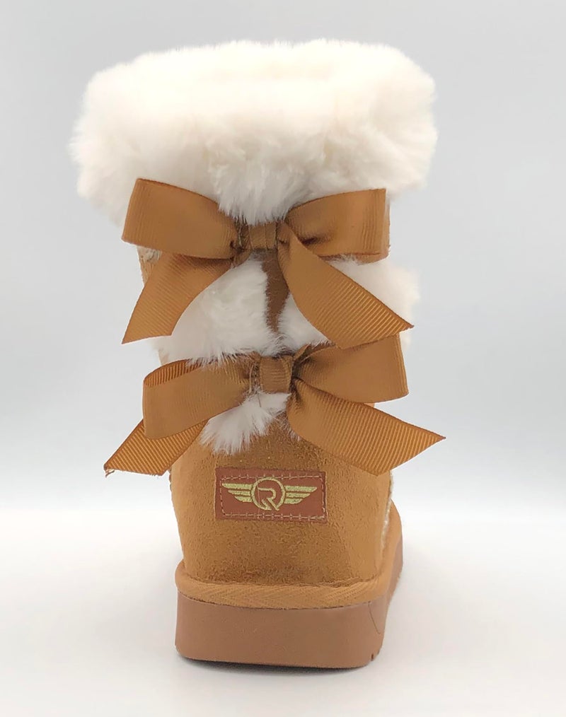 REDVOLUTION New Kids Classic Snow Boots Faux Fur Midcalf Outdoor Boots (Big Kid) (410 camel, size 5) - Image 4