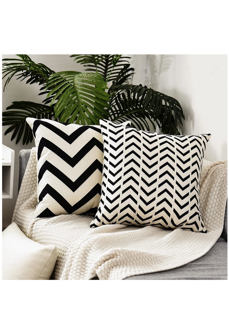 KASTWAVE Throw Pillow Covers, Modern Pattern Linen Square Pillow Cushion Case for Sofa Couch Bed Home Outdoor Car  - Image 4
