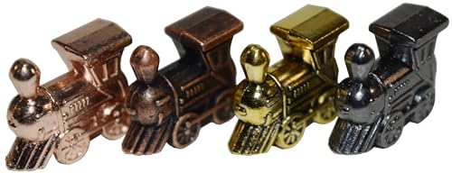 Regal Games Mexican Train Domino Replacement Metal Marker Trains for Mexican Train Domino Game Gold White Gold Antique Brass Gunmetal Black Set of 4 Metal Trains - Image 5