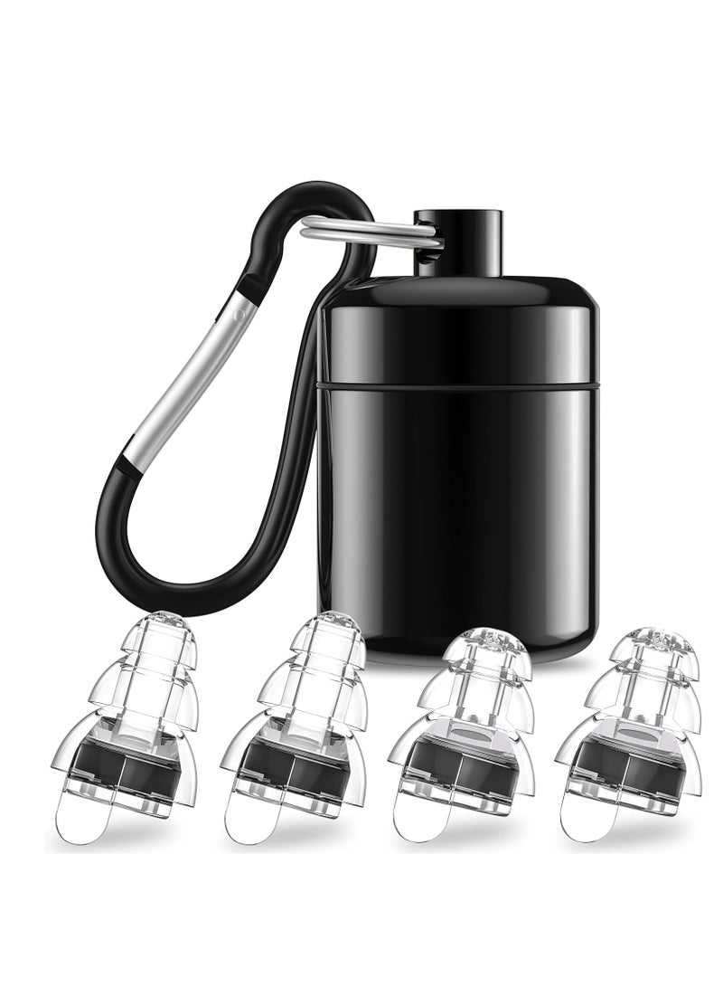 general High Fidelity Concert Earplugs for Concerts Musicians，Earplugs for noise reduction，24db Advanced Filter Technology Ear Protection for Music Festivals,DJ's, Nightclub, Drummers - 2 Pairs（Black） - Image 1