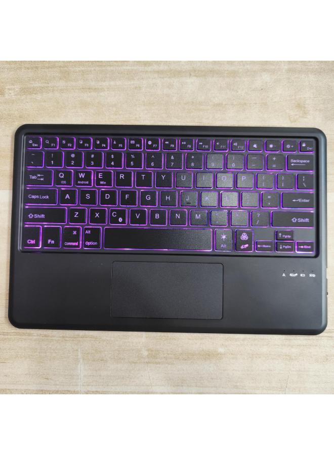 Bluetooth Keyboard Mouse Suit Rechargeable Silent E-Sports Mobile Phone Tablet For Huawei Ipad Apple-Color:12 Inch Touch Backlit Keyboard-Product Type:Black - Image 1
