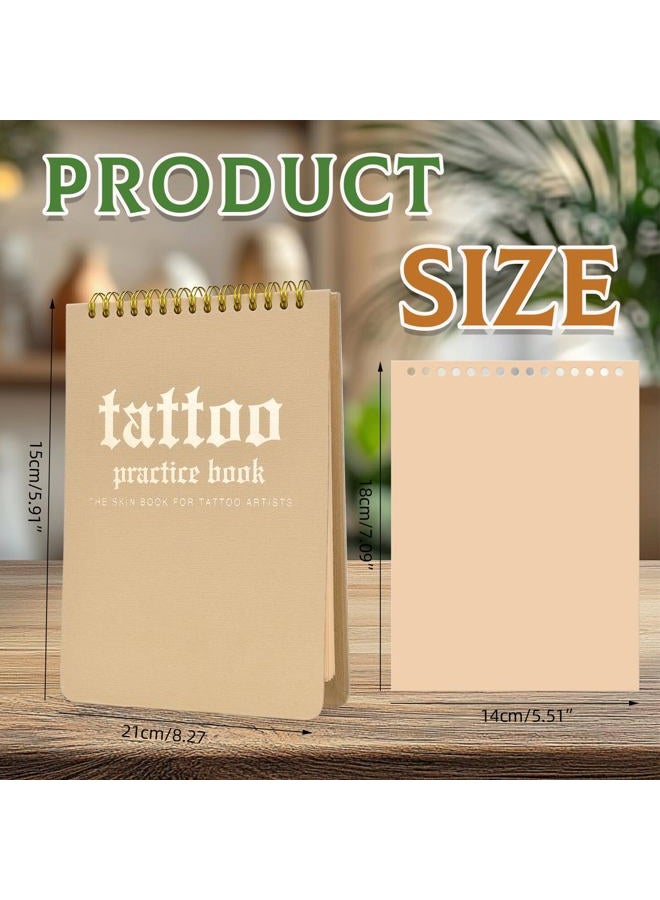 BAMTTOO Blank Tattoo Practice Skin Book and Transfer Paper Kit 10pcs Double Sides Fake Skin 10pcs Tattoo Stencil Paper for Beginners Artists - Image 2
