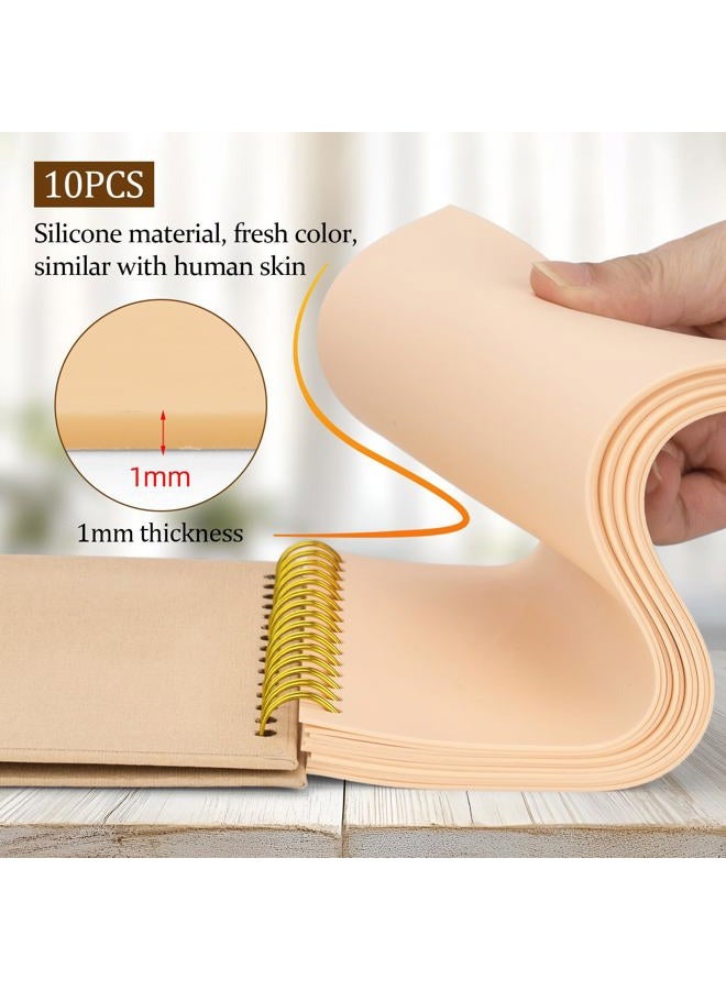 BAMTTOO Blank Tattoo Practice Skin Book and Transfer Paper Kit 10pcs Double Sides Fake Skin 10pcs Tattoo Stencil Paper for Beginners Artists - Image 5