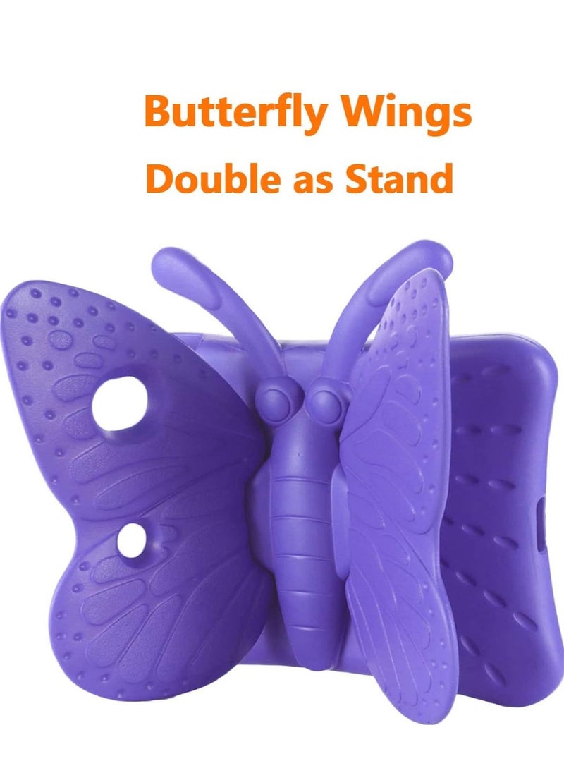 IAF iPad 9th/8th/7th Generation Kids Case - Cute Butterfly Shockproof EVA Foam Super Protection Stand Cover for iPad 10.2" (2021, 2020, 2019) and iPad Air 3/Pro 10.5" - Purple - Image 4
