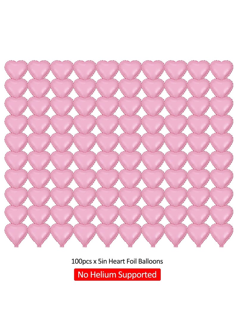 100Pcs 5'' Star Heart Foil Balloons Five-Pointed Star Heart Shape Balloons for Birthday,Wedding,Baby Shower, Gender Reveal, Engagement,Bridal Shower Decorations - Image 2