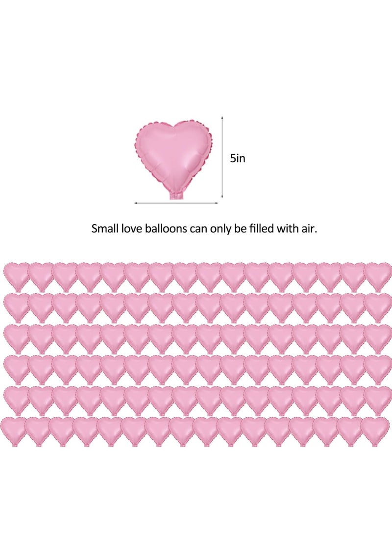 100Pcs 5'' Star Heart Foil Balloons Five-Pointed Star Heart Shape Balloons for Birthday,Wedding,Baby Shower, Gender Reveal, Engagement,Bridal Shower Decorations - Image 3