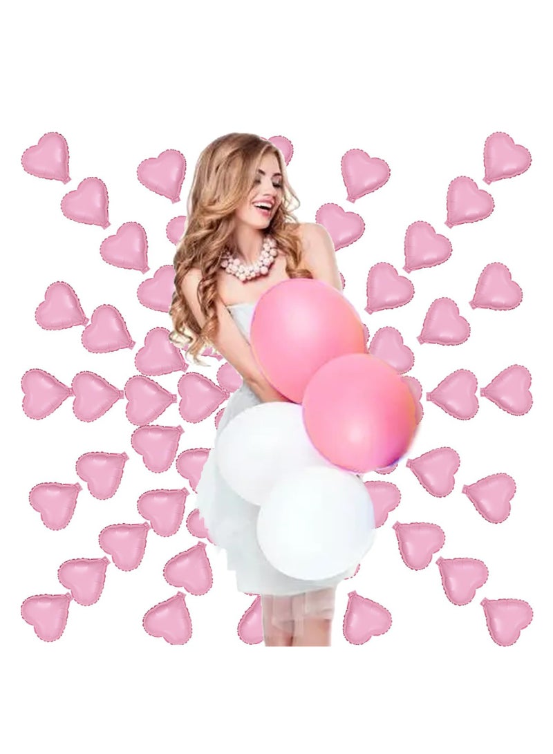 100Pcs 5'' Star Heart Foil Balloons Five-Pointed Star Heart Shape Balloons for Birthday,Wedding,Baby Shower, Gender Reveal, Engagement,Bridal Shower Decorations - Image 4