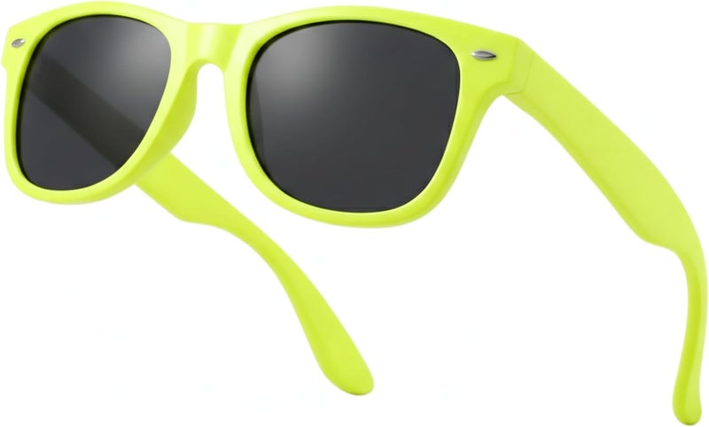 Komonee Drifter Sunglasses Classic Style Retro Sun Shades Eye Glasses UV400 Protection Unisex For Men Women Golf Cycling Sports Fishing Travel, Neon Yellow, One size - Image 1