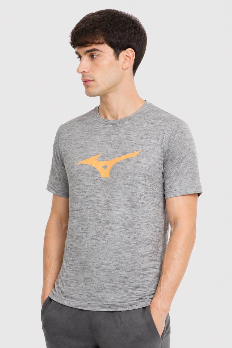 Mizuno Men Sportswear Fit Short Sleeve Training T-Shirt, Grey Heather - Image 3