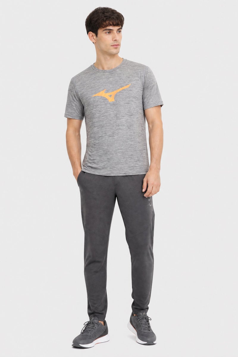 Mizuno Men Sportswear Fit Short Sleeve Training T-Shirt, Grey Heather - Image 2