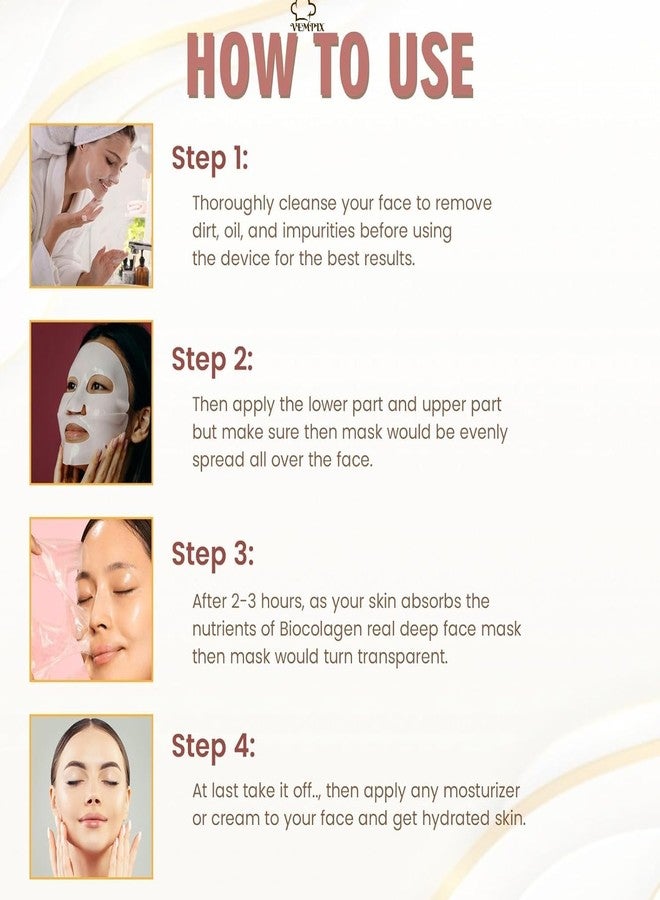 VEMPIX Bio-Collagen Real Deep Mask, Hydrating Overnight Hydrogel Mask(34g), Pore Minimizing, Elasticity Improvement, (Pack of 1) - Image 2