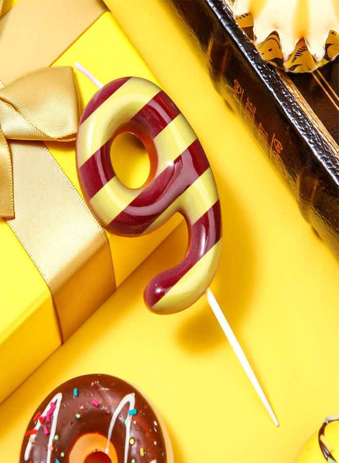 MTLEE Magical Wizard Birthday Candles Magic Wizard Inspired Themed Cake Candles Yellow and Brown Numeral Birthday Cake Topper for Kids Magical Theme Party Supplies Decorations (Number 9) - Image 2