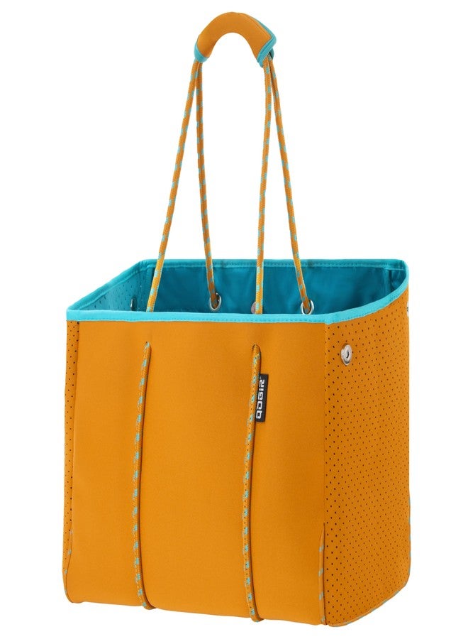 QOGiR Neoprene Multipurpose Beach Bag Tote Bag (ORANGE AND BLUE X-Large) … - Image 1