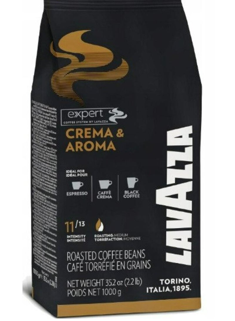Lavazza Expert Crema and Aroma Roasted Coffee Beans 1kg - Image 1