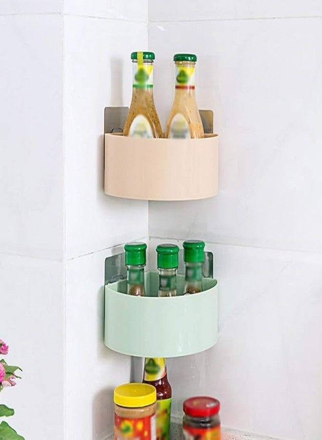 BBD kitchen shop Bathroom and Kitchen Organizer Corner Shelf Triangle Plastic Soap Holder with Wall Mount Suction Cup (Multicolor : Set of 1) - Image 3
