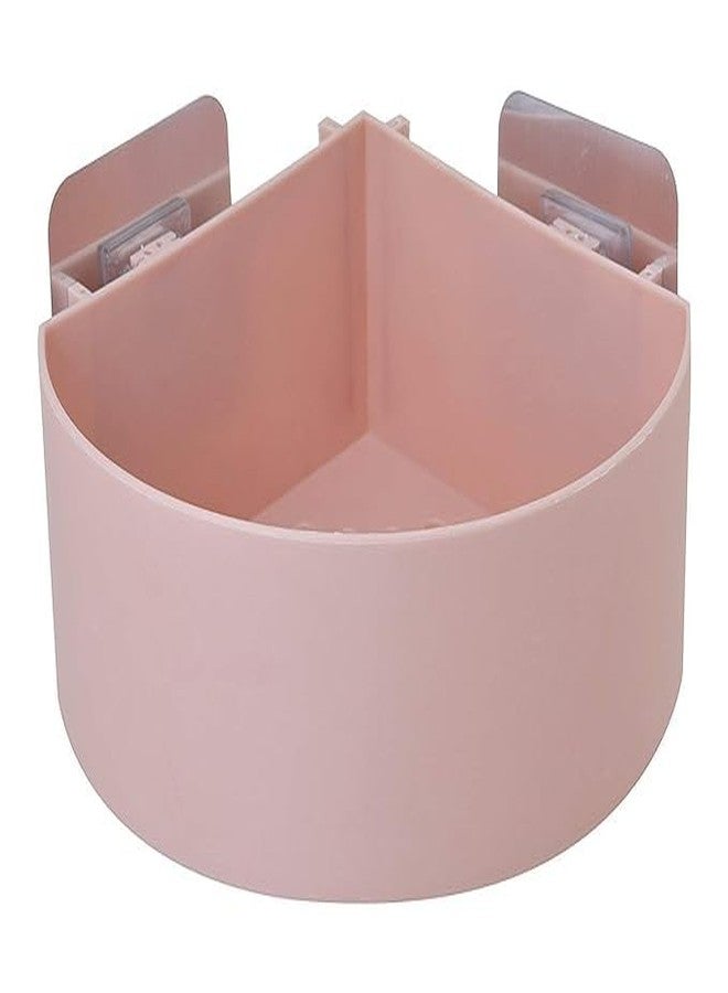 BBD kitchen shop Bathroom and Kitchen Organizer Corner Shelf Triangle Plastic Soap Holder with Wall Mount Suction Cup (Multicolor : Set of 1) - Image 1