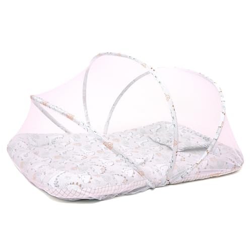 TIDY SLEEP Mattress with Mosquito Net, Mosquito Protection Mattress, Size: 90cm x 65cm x 10cm Dino - Image 1