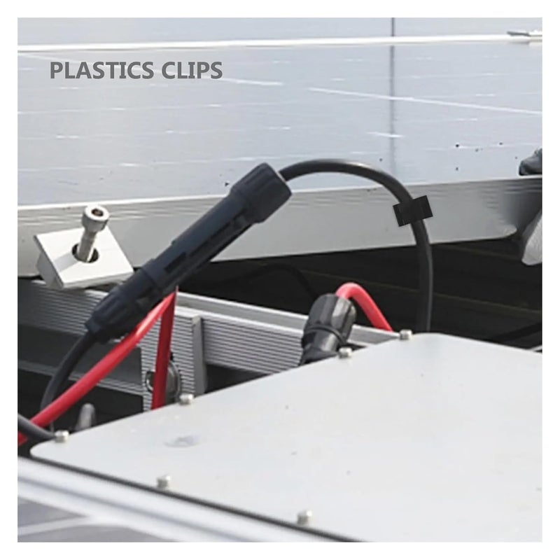 Versatile Trailer Wire Clips 200Pcs Solar Cable Clip Photovoltaic Harness Panels Black Outdoor Frame Management Module Clamps - Image 5