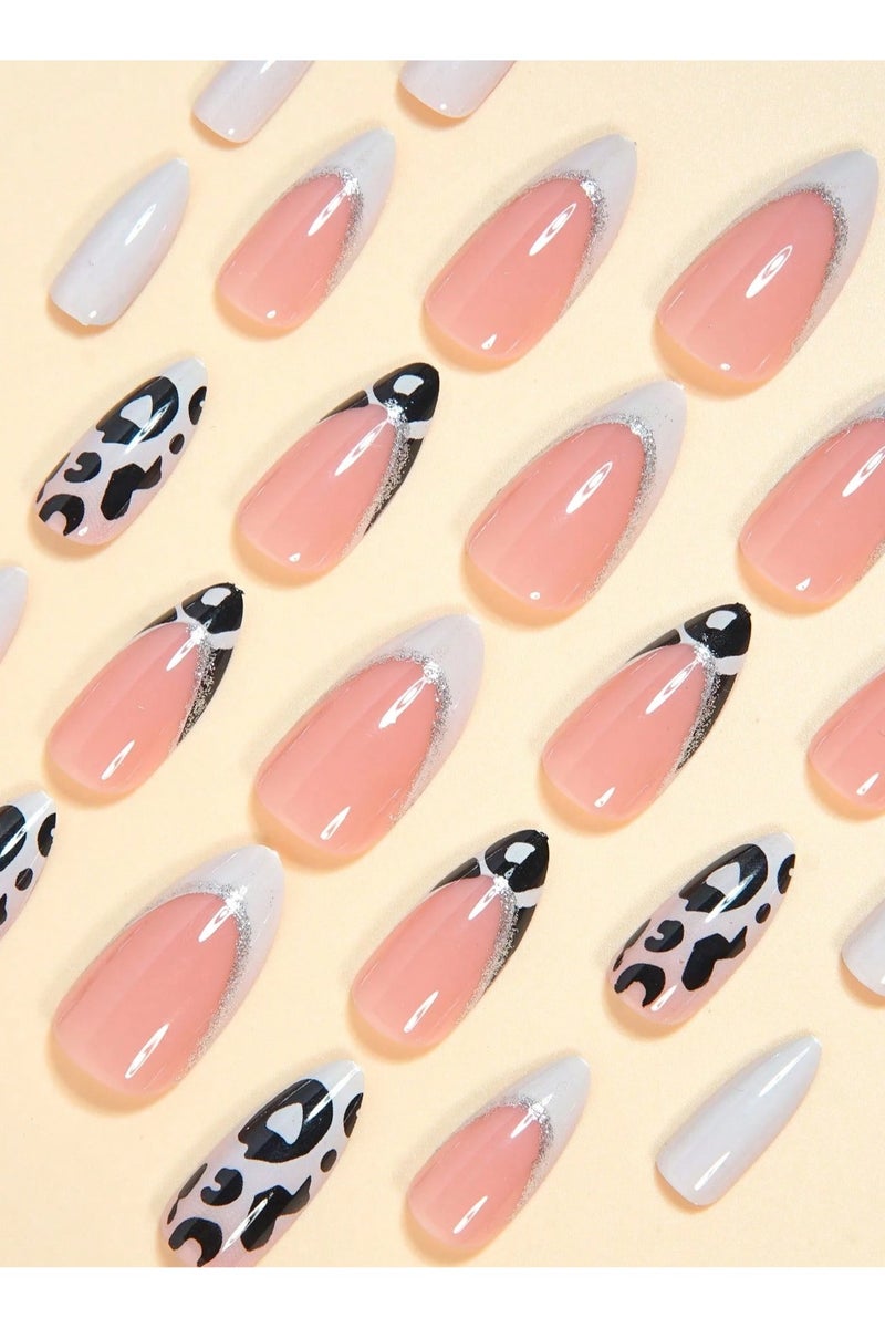 اظافر تركيب مزيفه بشكل لوزي تحتوي العلبه على 24 ظفر مع مبرد اظافر و صمغ - Image 2