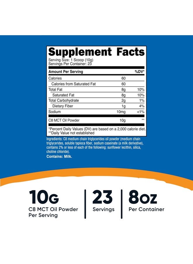 Nutricost Nutricost C8 MCT Oil Powder 23 Servings (8oz) - 95% C8 MCT Oil Powder  - Image 2