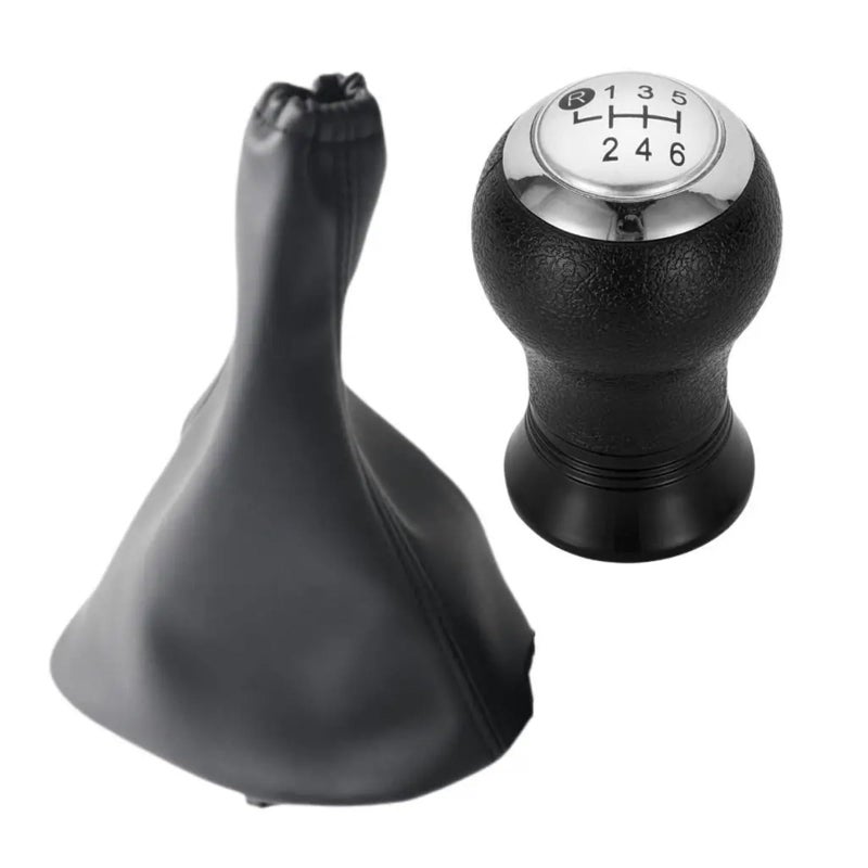 6 Speed Silver Gear Shift Knob Lever Shifter Stick Handball Gaitor Boot 2pcs For Yaris II MK2 2005 2006 2007 2008 2009 2011 - Image 2