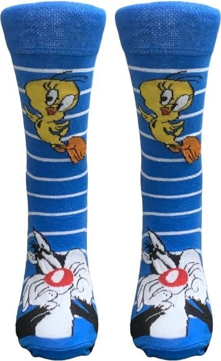 Al Bi 90's Sylvester and Tweety Character Patterned Socket Socks