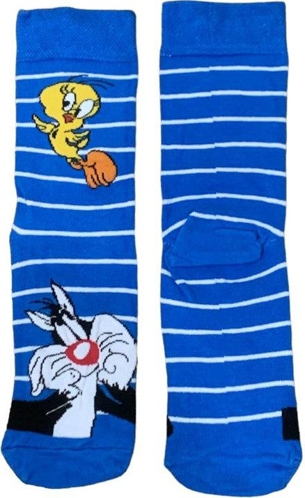 Al Bi 90's Sylvester and Tweety Character Patterned Socket Socks