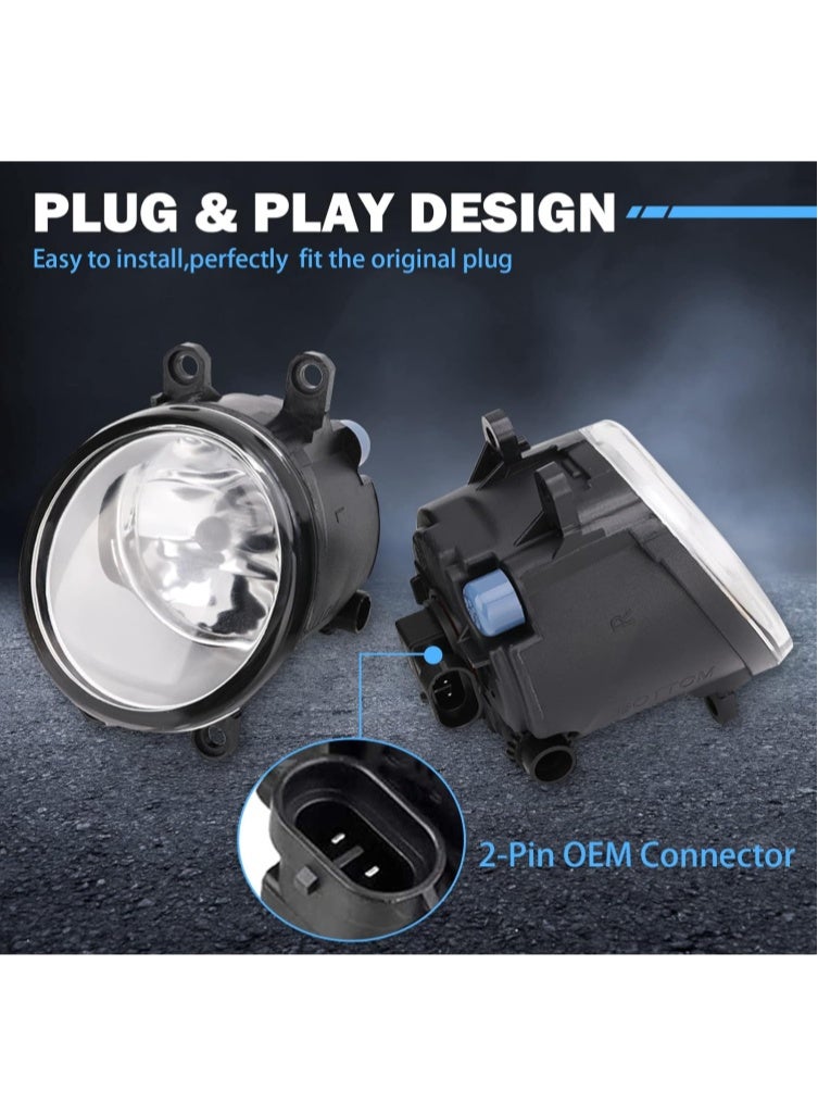 KISSUN Left & Right Fog Light Assembly Compatible with Toyota Venza Avalon Camry Corolla Highlander Matrix Prius RAV4 Solara Yaris, Lexus GS350 HS250h LX570 RX350 RX450h 2006-2013 with H11 12V 55W Bulbs - Image 2