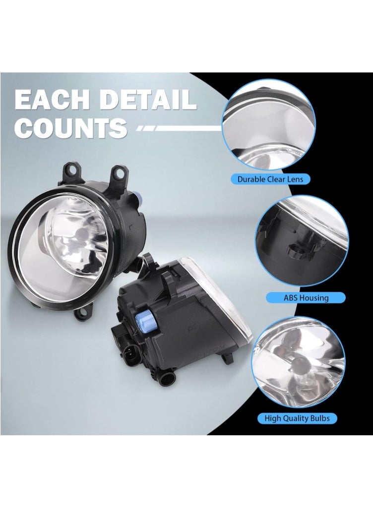 KISSUN Left & Right Fog Light Assembly Compatible with Toyota Venza Avalon Camry Corolla Highlander Matrix Prius RAV4 Solara Yaris, Lexus GS350 HS250h LX570 RX350 RX450h 2006-2013 with H11 12V 55W Bulbs - Image 3