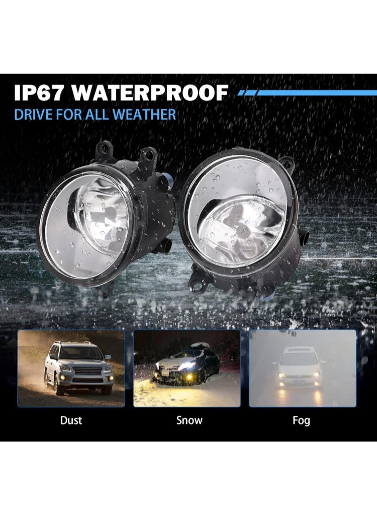 KISSUN Left & Right Fog Light Assembly Compatible with Toyota Venza Avalon Camry Corolla Highlander Matrix Prius RAV4 Solara Yaris, Lexus GS350 HS250h LX570 RX350 RX450h 2006-2013 with H11 12V 55W Bulbs - Image 4