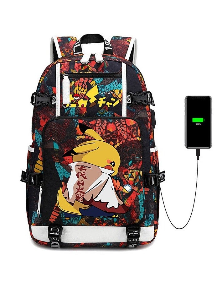 Pikachu Cartoon Peripheral Student Lightweight Large Capacity Backpack 47*14*30cm - Image 1