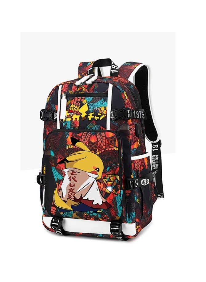 Pikachu Cartoon Peripheral Student Lightweight Large Capacity Backpack 47*14*30cm - Image 2