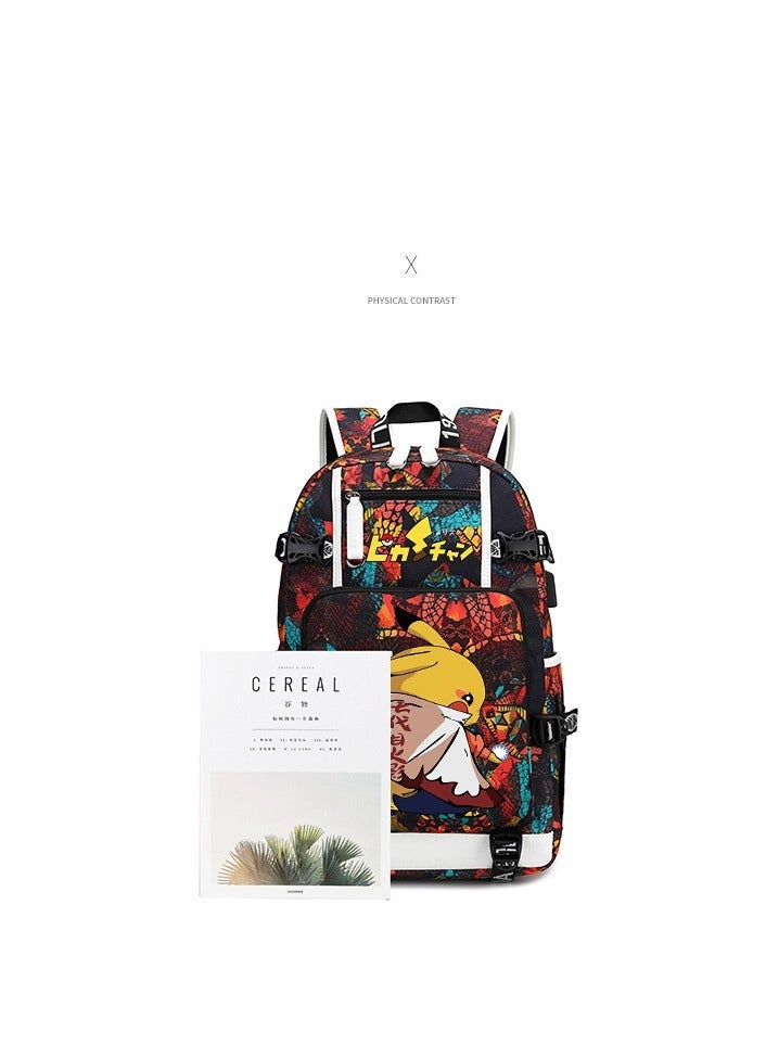 Pikachu Cartoon Peripheral Student Lightweight Large Capacity Backpack 47*14*30cm - Image 5