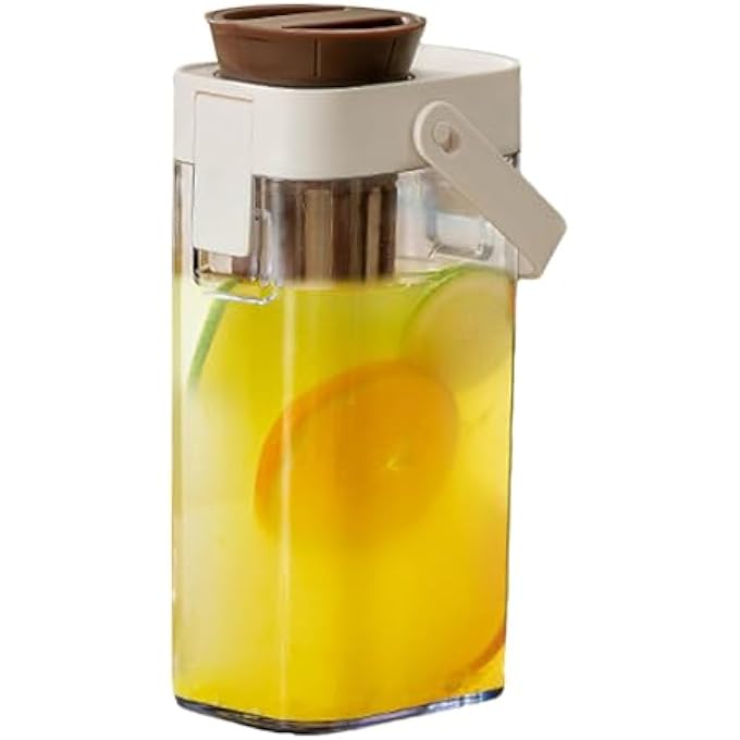 Azonee Cold Brew Maker Iced Tea Pitcher  Heavy Duty Glass Jar With LeakProof Lid Reusable Drink Pitcher For Tea Lemonade Juice And Fruit Infused Beverages 906X496In - Image 1
