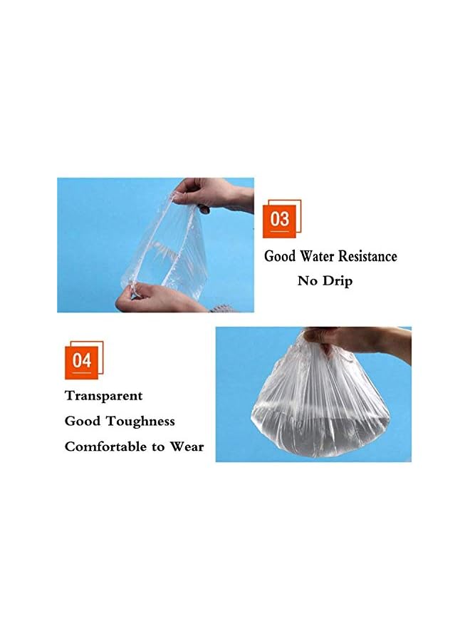 Zaboon Shower Cap Disposable 100 Pcs Thickening Women Waterproof Shower Caps Normal Size - Image 2