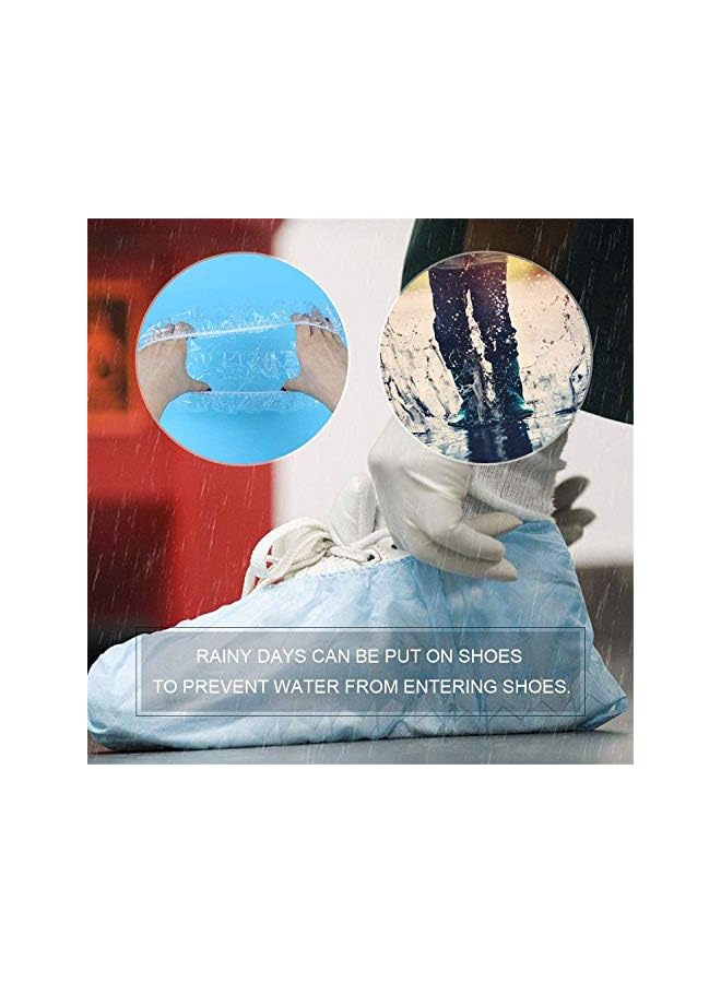 Zaboon Shower Cap Disposable 100 Pcs Thickening Women Waterproof Shower Caps Normal Size - Image 3