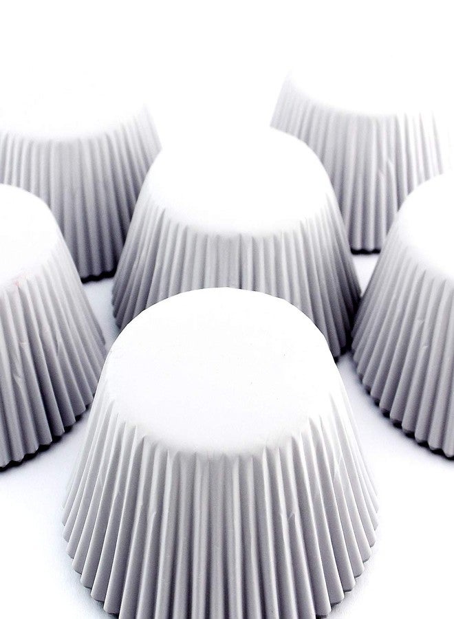 Eoonfirst Light Gray Foil Cupcake Case Liners Baking Muffin Paper Cups 200 Pcs - Image 2