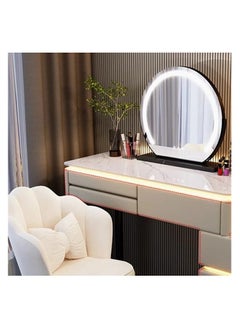 AWD Modern Luminous Dressing Table Set, Vanity Desk with Illuminated Mirror and Stool, Makeup Table with Massive Storage Side Table with Drawers, Smart Mirror and a Chair for Bedroom Girls Women's Gift.  - Image 3