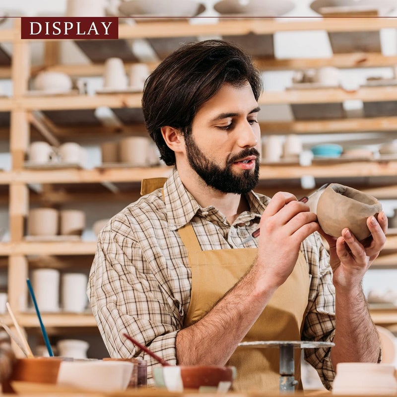 Luckam 9Pcs Pottery Clay Sculpting Tools Polymer Clay Tools, Wood Carving Tools Pottery Clay Modelling Tools Double-Ended for Sculpture Modelling Clay Polymer Ceramic Embossing - Image 2