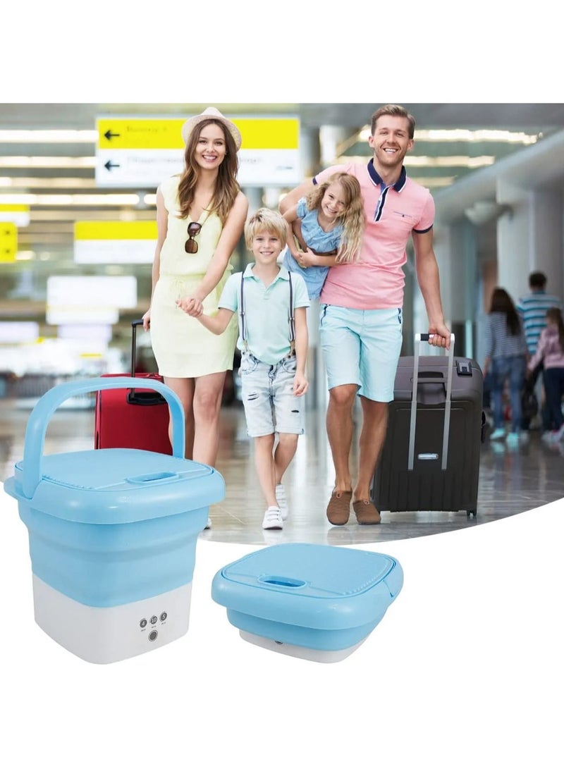 DubaiGallery غسالة محمولة، تعقيم بالموجات فوق الصوتية، غسالة صغيرة قابلة للطي للملابس الداخلية أو العناصر الصغيرة لغسل ملابس الأطفال، مناسبة للشقق والسفر، أفضل خيار هدية - Image 4