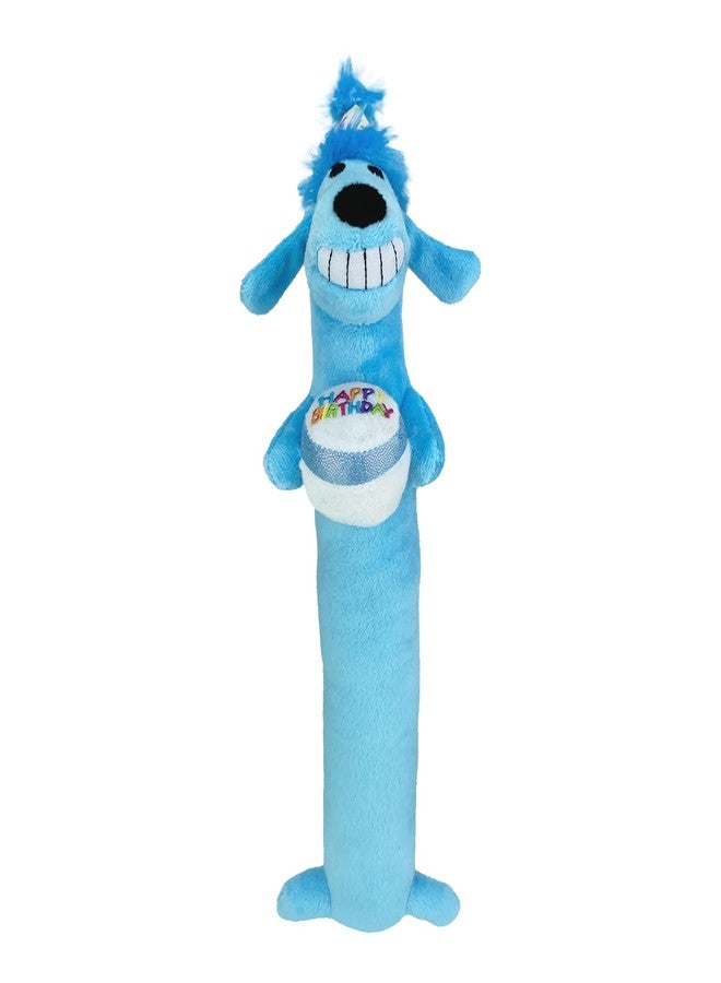 Multipet Loofa Dog Plush Toy w/ Birthday Hat - Squeaky Dog Toy for Dogs - Soft Plush - Stuffed Animal Dog Toys for Playing (1 Count, 12”, Random Color Surprise) - Image 1